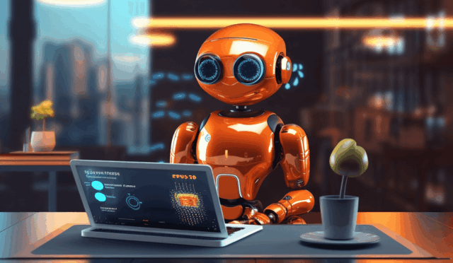 68075980f52431221f146d20_a_digital_chatbot_window_overlaying_a_customer_service_desk