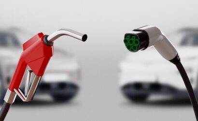Diesel,Versus,Electric.,Gas,Or,Electric,Station.,3d,Rendering
