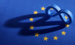 Illustration shows EU flag and Meta logo