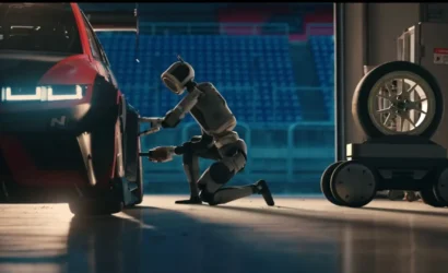 Humanoid-robot-working-on-a-car