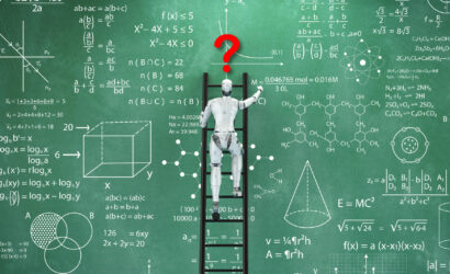 3d rendering robot learning or solving problems with blackboard