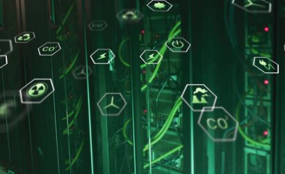 Image,Of,Eco,Icons,And,Digital,Data,Processing,Over,Computer
