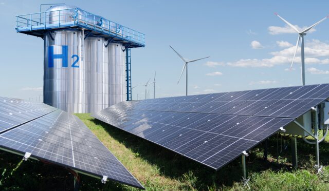 Green hydrogen storage concept. Hydrogen production from renewable energy sources