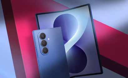 a-blue-samsung-galaxy-z-fold8-shown-open-and-closed-against-a-geometric-background