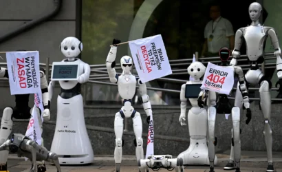 humanoid-robots-protest-poland-ai-regulation